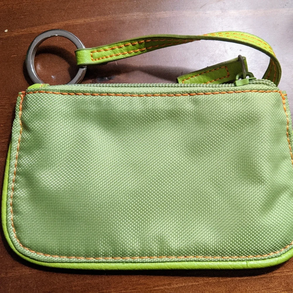 Tommy Hilfiger Vintage Y2K/Aughts Lime Green Embroidered Coin Purse Keychain